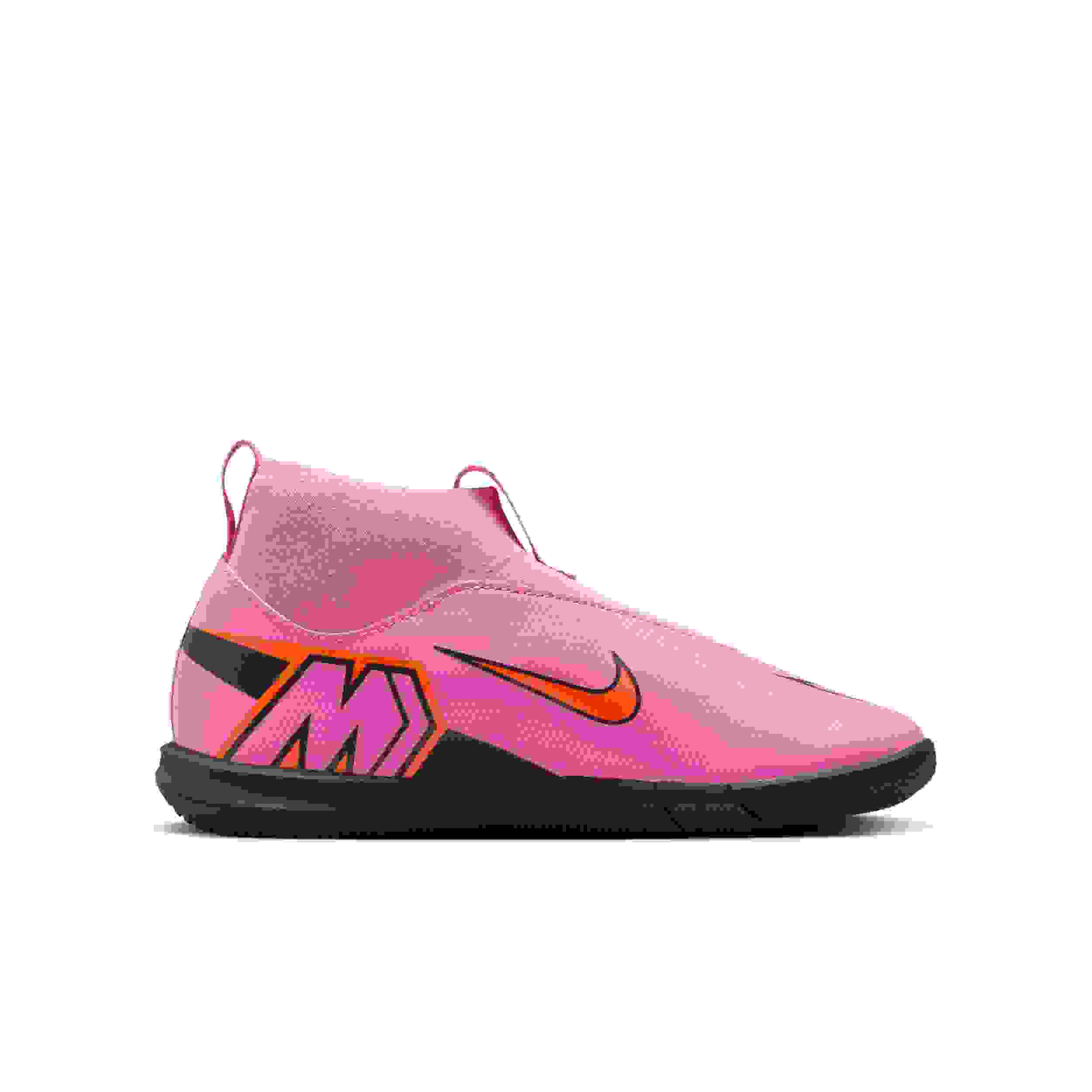 Nike Jr. Mercurial Superfly 10 Academy IC Grade School Kids' "Flamingo/Crimson/Black" Soccer Shoe